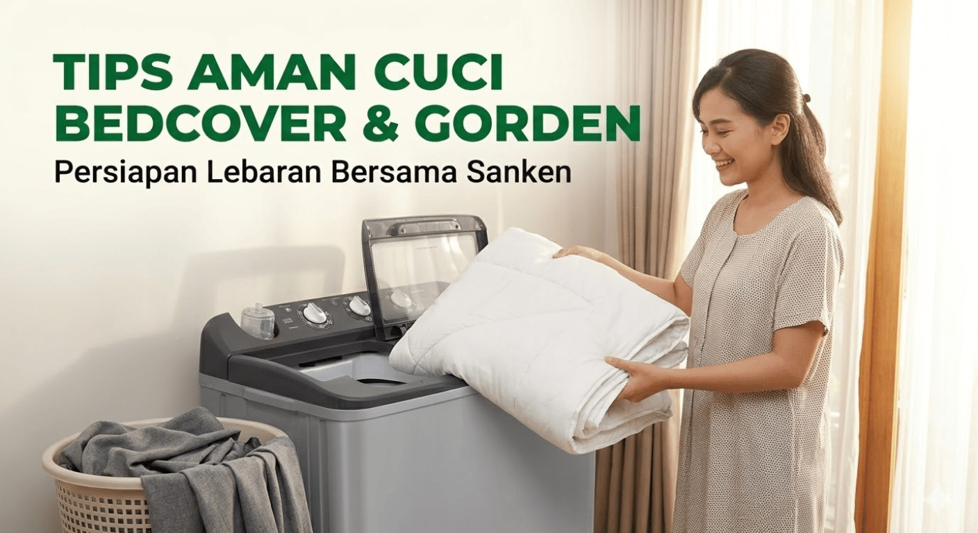 Bagaimana Cara Mencuci Bedcover dan Gorden Besar di Mesin Cuci Sanken Sebelum Lebaran