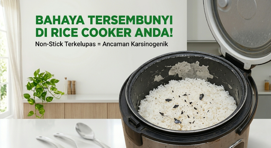Bahaya Tersembunyi Memasak Nasi dengan Panci Rice Cooker yang Lapisan Anti Lengketnya Terkelupas